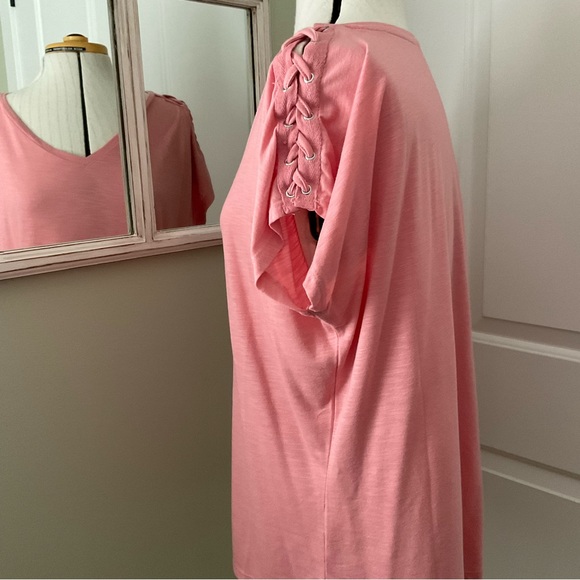 MY STYLE, PINK JERSEY TOP, SIZE: L/G - Picture 2 of 8